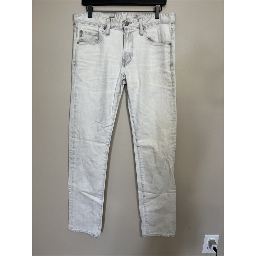 Adriano Goldschmied Jeans Men 35x33 Light Gray Matchbox Slim Straight Denim READ